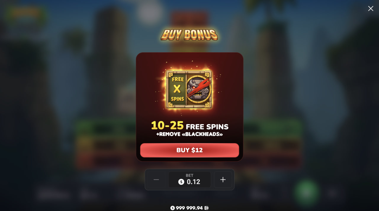 نافذة Bonus Buy في Aztec Totem مع 10 إلى 25 لفة مجانية